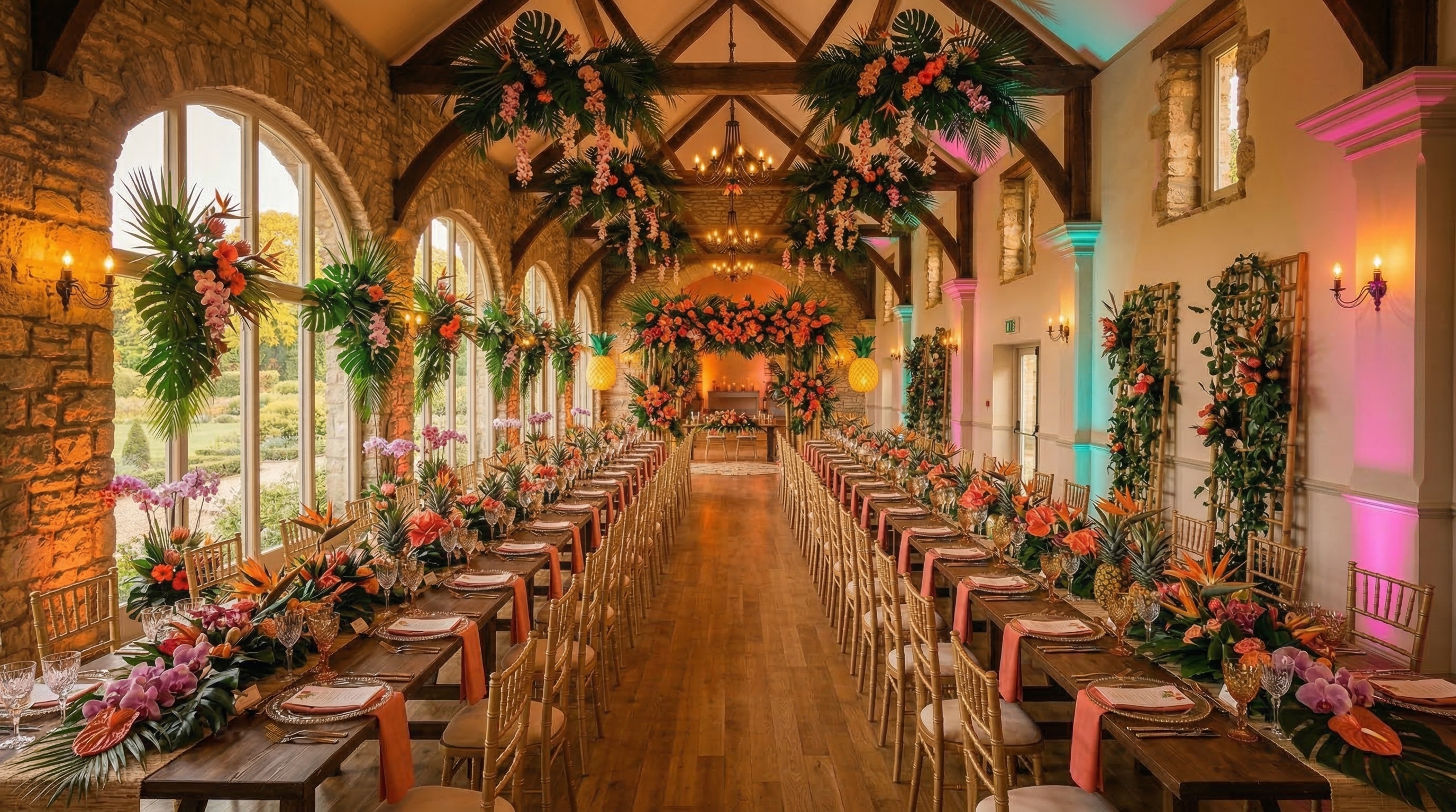 Tropical wedding style visualization